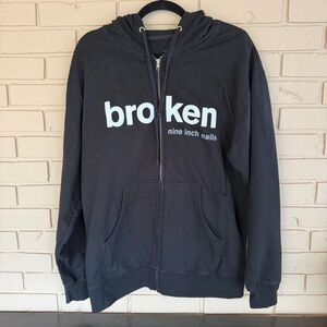 Nine Inch Nails “broken” Halo Five Full-Zip Hoodie Sweatshirt Grunge 90s Black L